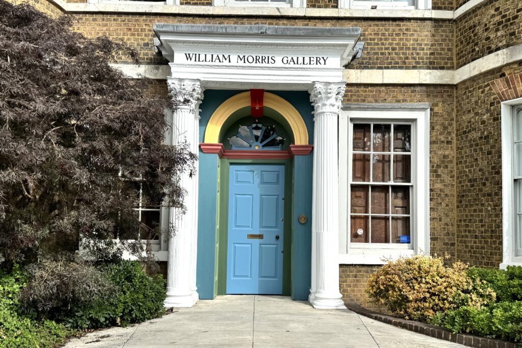 The brightly coloured front door of William Morris Gallery